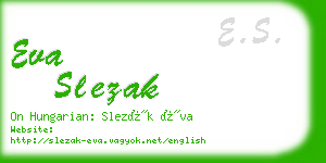 eva slezak business card